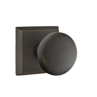 Emtek 7061-WC-MB Winchester Sandcast Bronze Door Knob Dummy Set With #6 Rosette Medium Bronze