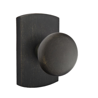 Emtek 7100-WC-MB Winchester Sandcast Bronze Door Knob Passage Set With #4 Rosette Medium Bronze