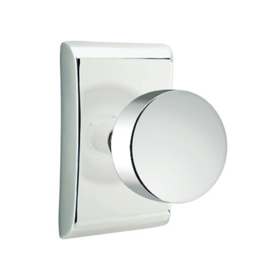Emtek 5051-ROU-US26 Round Door Knob Dummy Set With Neos Rosette Polished Chrome