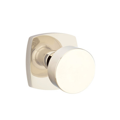 Emtek 5306-ROU-US14 Round Door Knob Dummy Set With Urban Modern Rosette Polished Nickel
