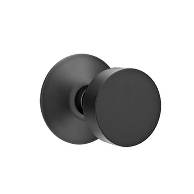 Emtek 5207-ROU-US19 Round Door Knob Privacy Set With Modern Rosette Flat Black