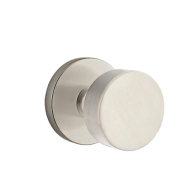 Emtek 5209-ROU-US15 Round Door Knob Privacy Set With Disk Rosette Satin Nickel