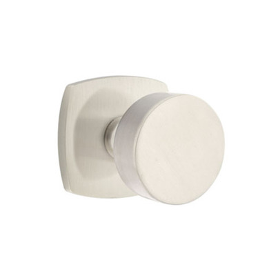 Emtek 5326-ROU-US15 Round Door Knob Privacy Set With Urban Modern Rosette Satin Nickel