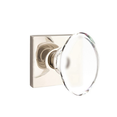 Emtek 5050-HT-US14 Hampton Door Knob Dummy Set With Square Rosette Polished Nickel