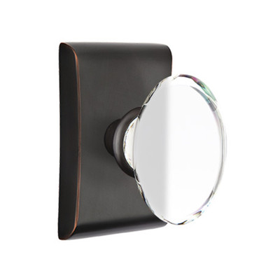 Emtek 5051-HT-US10B Hampton Door Knob Dummy Set With Neos Rosette Oil Rubbed Bronze