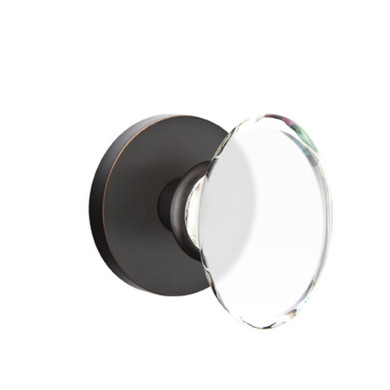 Emtek 5059-HT-US10B Hampton Door Knob Dummy Set With Disk Rosette Oil Rubbed Bronze