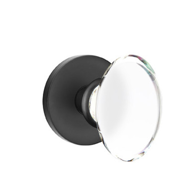 Emtek 5059-HT-US19 Hampton Door Knob Dummy Set With Disk Rosette Flat Black