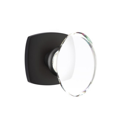 Emtek 5306-HT-US19 Hampton Door Knob Dummy Set With Urban Modern Rosette Flat Black