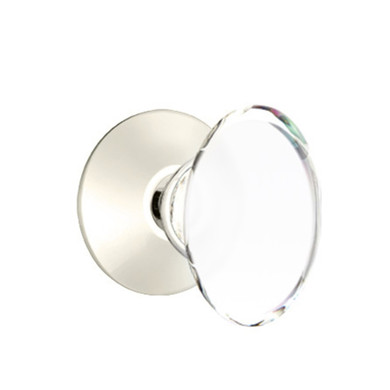 Emtek 5207-HT-US14 Hampton Door Knob Privacy Set With Modern Rosette Polished Nickel