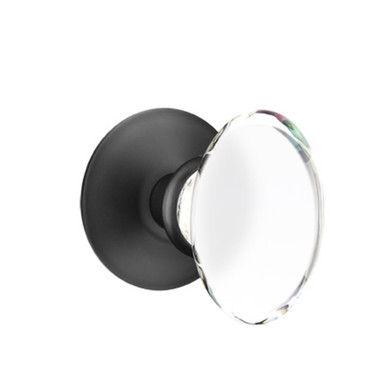 Emtek 5207-HT-US19 Hampton Door Knob Privacy Set With Modern Rosette Flat Black