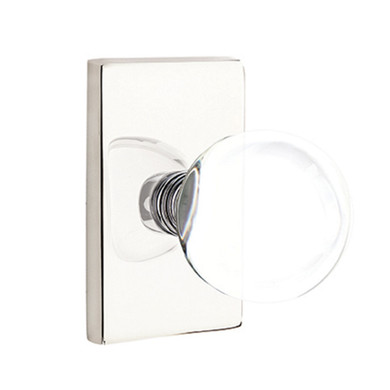 Emtek 5052-BL-US14 Bristol Door Knob Dummy Set With Modern Rectangular Rosette Polished Nickel