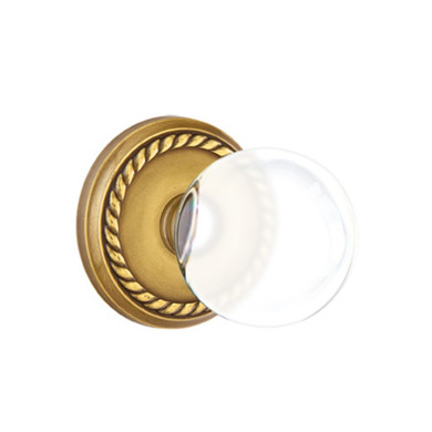 Emtek 8051-BL-US7 Bristol Crystal Door Knob Dummy Set With Rope Rosette French Antique
