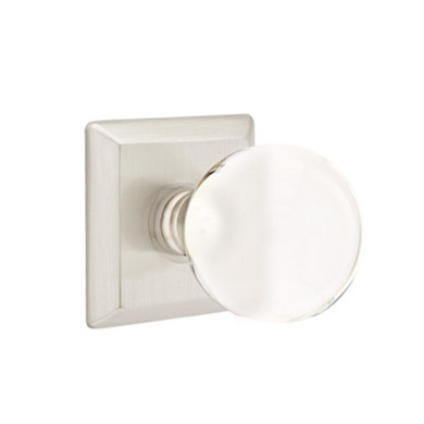 Emtek 8531-BL-US15 Bristol Crystal Door Knob Dummy Set With Quincy Rosette Satin Nickel