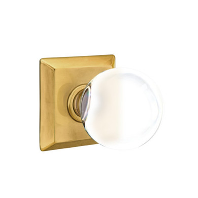 Emtek 8531-BL-US7 Bristol Crystal Door Knob Dummy Set With Quincy Rosette French Antique