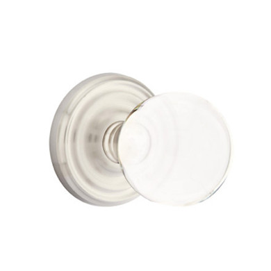 Emtek 8050-BL-US15 Bristol Crystal Door Knob Dummy Set With Regular Rosette Satin Nickel