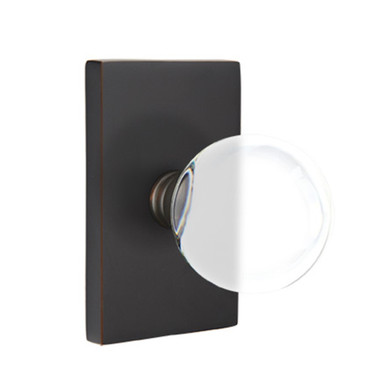 Emtek 5112-BL-US10B Bristol Door Knob Passage Set With Modern Rectangular Rosette Oil Rubbed Bronze