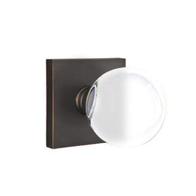 Emtek 5210-BL-US10B Bristol Door Knob Privacy Set With Square Rosette Oil Rubbed Bronze