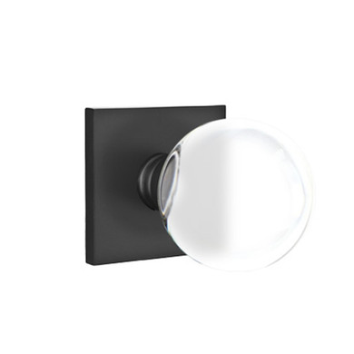 Emtek 5210-BL-US19 Bristol Door Knob Privacy Set With Square Rosette Flat Black