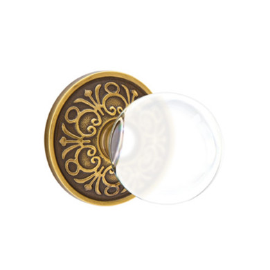 Emtek 8106-BL-US7 Bristol Crystal Door Knob Passage Set With Lancaster Rosette French Antique