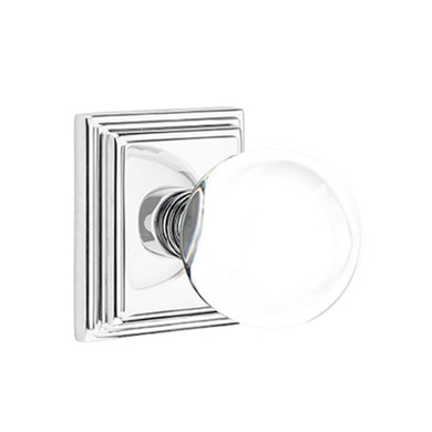 Emtek 8161-BL-US26 Bristol Crystal Door Knob Passage Set With Wilshire Rosette Polished Chrome