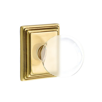 Emtek 8161-BL-US7 Bristol Crystal Door Knob Passage Set With Wilshire Rosette French Antique