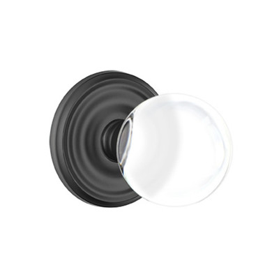 Emtek 8200-BL-US19 Bristol Crystal Door Knob Privacy Set With Regular Rosette Flat Black