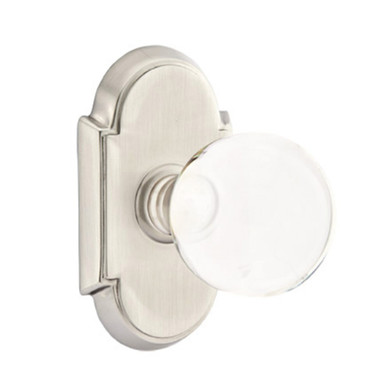 Emtek 8208-BL-US15 Bristol Crystal Door Knob Privacy Set With #8 Rosette Satin Nickel