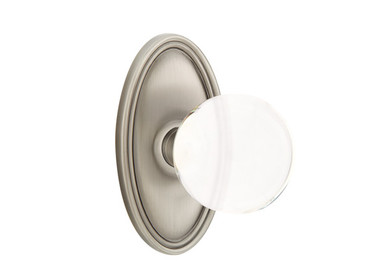 Emtek 8220-BL-US15A Bristol Crystal Door Knob Privacy Set With Oval Rosette Pewter