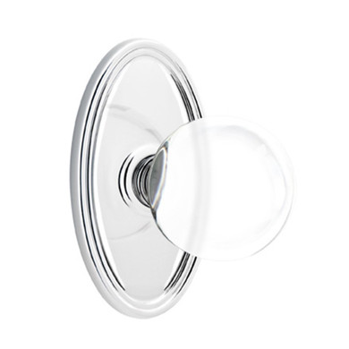 Emtek 8220-BL-US26 Bristol Crystal Door Knob Privacy Set With Oval Rosette Polished Chrome