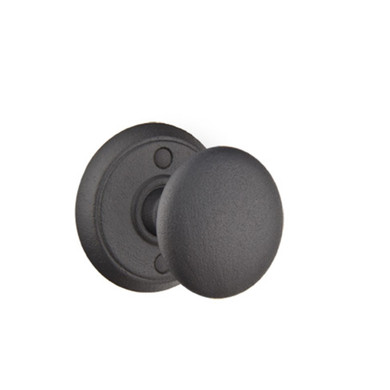 Emtek 7102-J-FBS Jamestown Door Knob Passage Set With Wrought Steel #2 Rosette Flat Black Steel