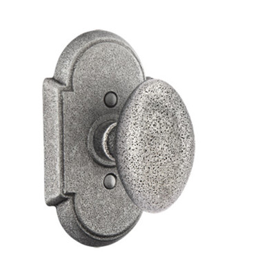 Emtek 7101-SV-SWS Savannah Door Knob Passage Set With Wrought Steel #1 Rosette Satin Steel