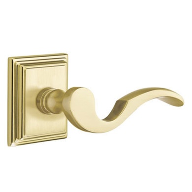 Emtek 8561-C-US4 Cortina Door Lever Dummy Set With Wilshire Rosette Satin Brass