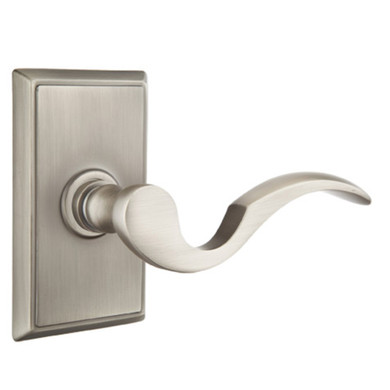 Emtek 8121-C-US15A Cortina Door Lever Passage Set With Rectangular Rosette Pewter