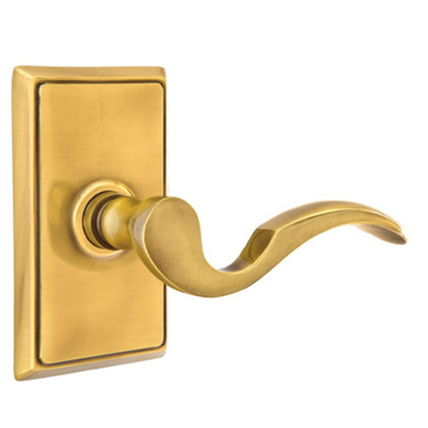 Emtek 8121-C-US7 Cortina Door Lever Passage Set With Rectangular Rosette French Antique