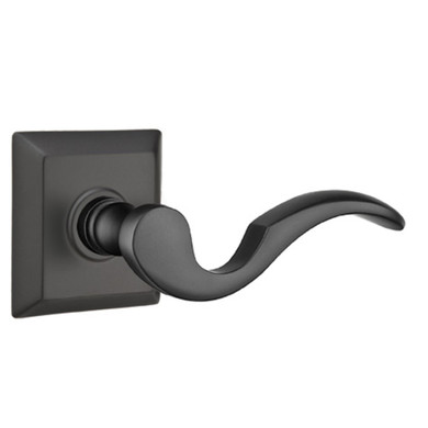 Emtek 8131-C-US19 Cortina Door Lever Passage Set With Quincy Rosette Flat Black