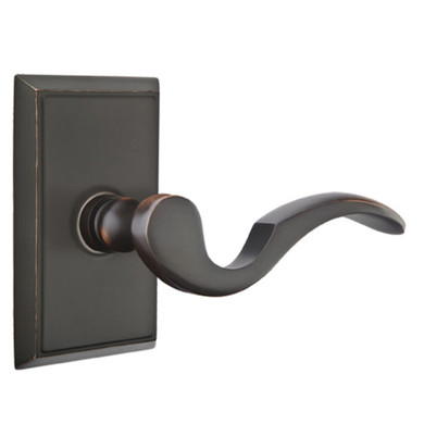 Emtek 8221-C-US10B Cortina Door Lever Privacy Set With Rectangular Rosette Oil Rubbed Bronze