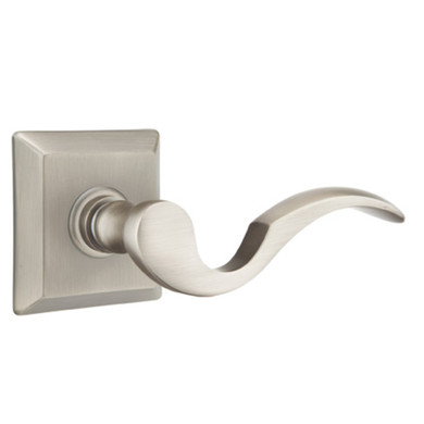 Emtek 8231-C-US15A Cortina Door Lever Privacy Set With Quincy Rosette Pewter