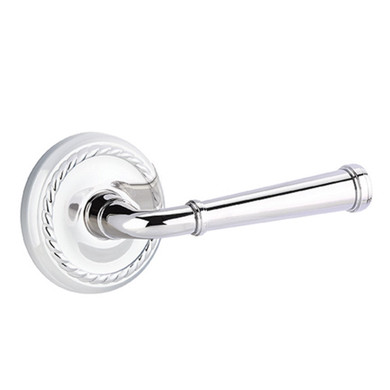 Emtek 8051-ME-US26 Merrimack Door Lever Dummy Set With Rope Rosette Polished Chrome