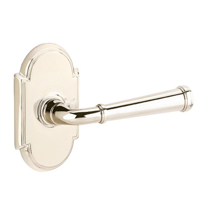 Emtek 8058-ME-US14 Merrimack Door Lever Dummy Set With #8 Rosette Polished Nickel