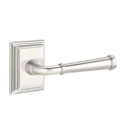 Emtek 8561-ME-US15 Merrimack Door Lever Dummy Set With Wilshire Rosette Satin Nickel