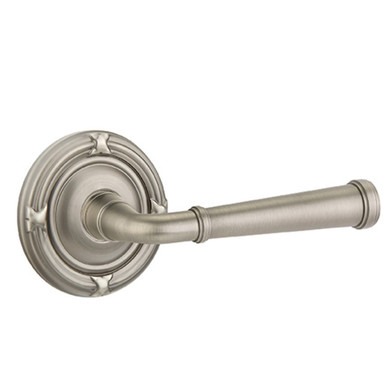 Emtek 8107-ME-US15A Merrimack Door Lever Passage Set With Ribbon & Reed Rosette Pewter