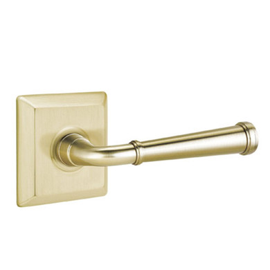 Emtek 8131-ME-US4 Merrimack Door Lever Passage Set With Quincy Rosette Satin Brass