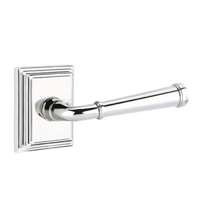 Emtek 8261-ME-US26 Merrimack Door Lever Privacy Set With Wilshire Rosette Polished Chrome