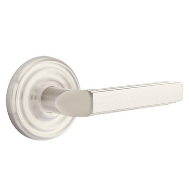 Emtek 8100-M-US15 Milano Door Lever Passage Set With Regular Rosette Satin Nickel