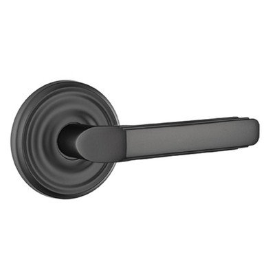 Emtek 8100-M-US19 Milano Door Lever Passage Set With Regular Rosette Flat Black