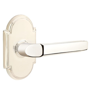 Emtek 8108-M-US14 Milano Door Lever Passage Set With #8 Rosette Polished Nickel