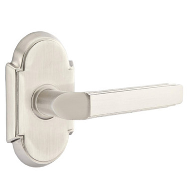Emtek 8108-M-US15 Milano Door Lever Passage Set With #8 Rosette Satin Nickel