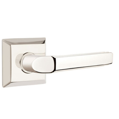 Emtek 8131-M-US14 Milano Door Lever Passage Set With Quincy Rosette Polished Nickel