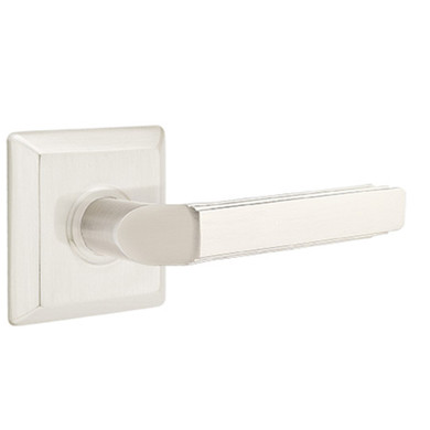 Emtek 8131-M-US15 Milano Door Lever Passage Set With Quincy Rosette Satin Nickel