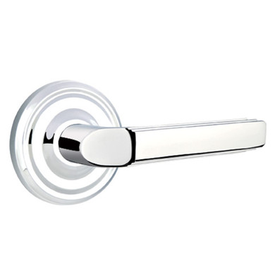 Emtek 8200-M-US26 Milano Door Lever Privacy Set With Regular Rosette Polished Chrome